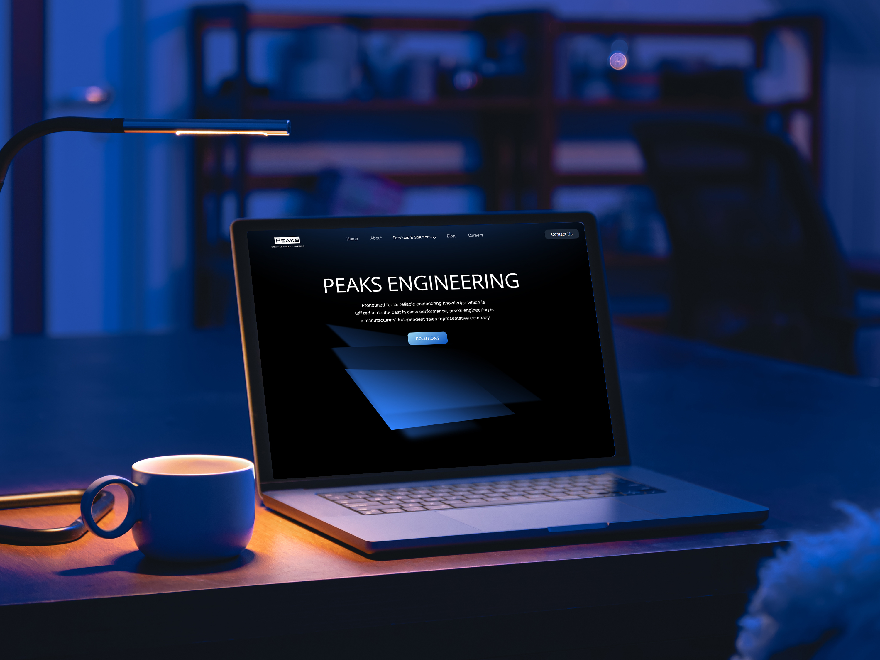 Peaks Engineering website redesign and office presentation environment