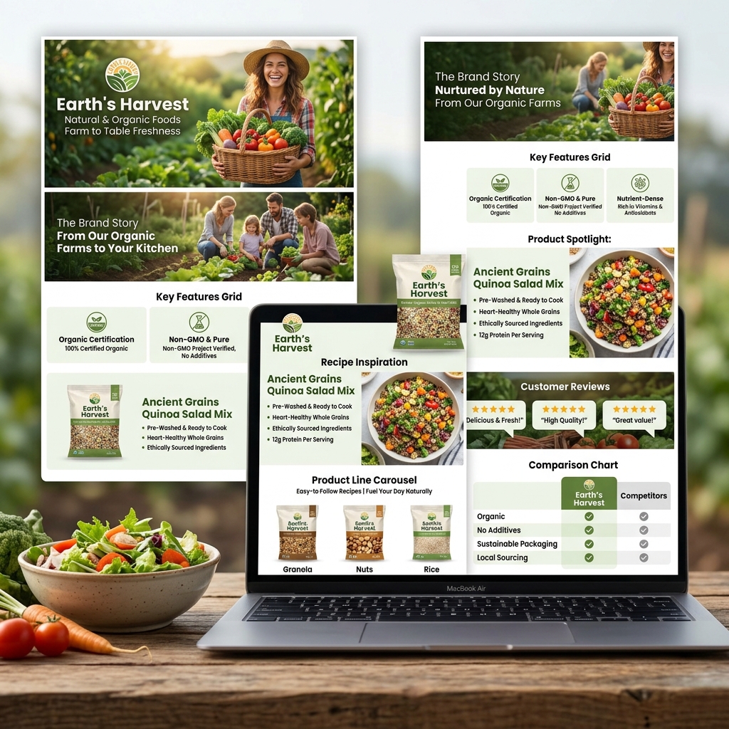 Amazon A+ content layout design for healthy foods